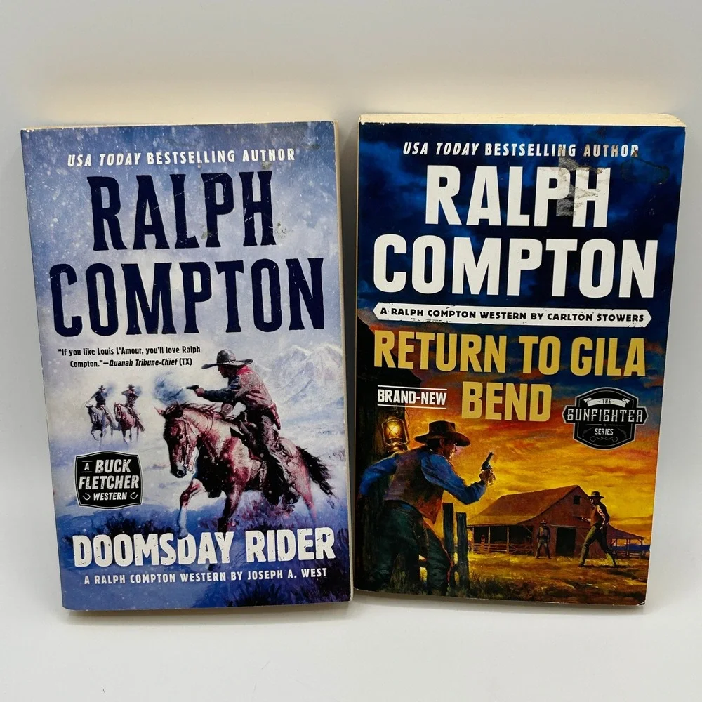 BUNDLE Ralph Compton 2 Western Fiction Book Lot Paperback Cowboy Action Frontier